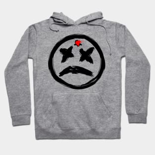 Bloody Gun Shot Dead Smiley Face Frown Hoodie